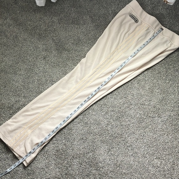 Adidas Leisure Set High Waist Bells and Long Sleeve Mock-neck Crop in Cream - Picture 8 of 11